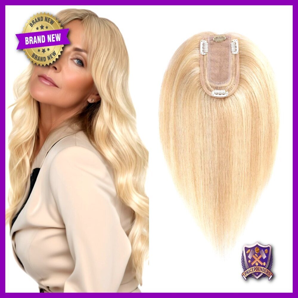 Real Human Hair Topper No Bangs Middle Part Instant Volume Natural Look